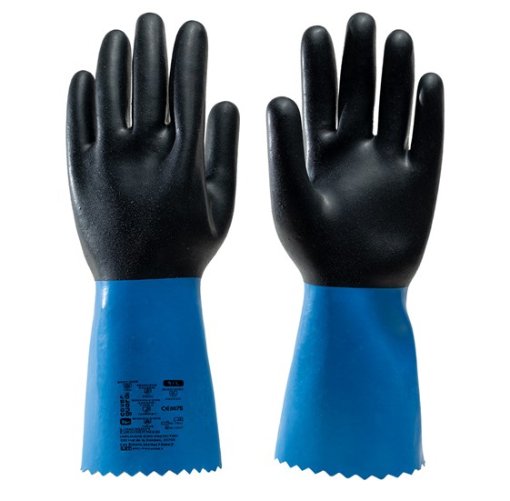 Neopren rokavice EUROCHEM NE530 črno-modre vel. 10