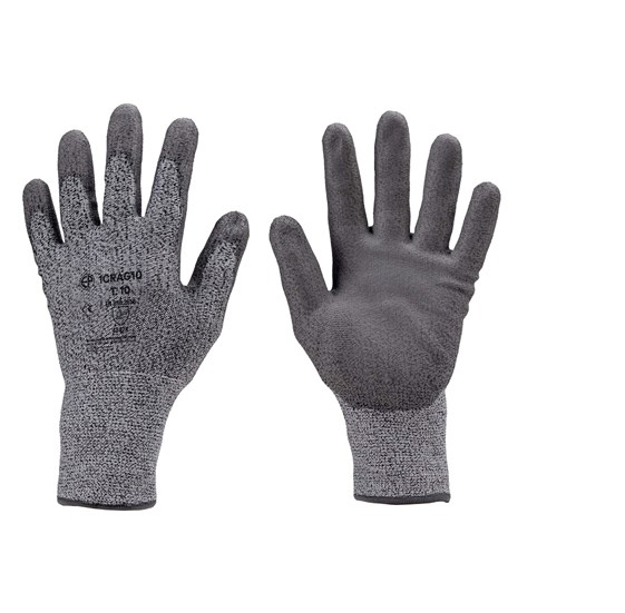 Glove grey with PU coating