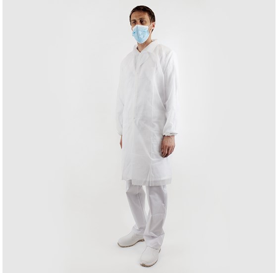 Laboratorijska halja za enkratno uporabo ARI bela