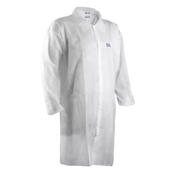 Single use lab coat polypropylen without pockets size L