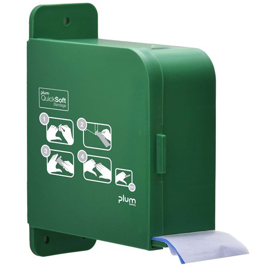 Plum QuickSoft dispenser + 1 x Plum QuickSoft bandage 5,5cm x 5m - blue