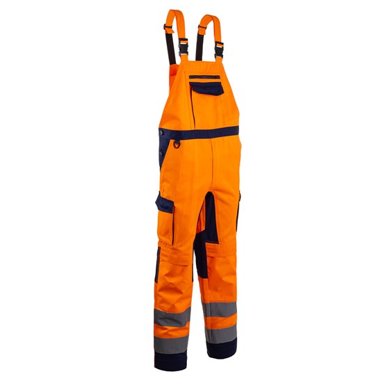 Odsevne zaščitne farmer hlače HIBANA Hi-Viz oranžno-modre 