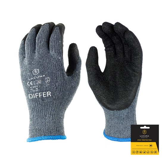 Glove with latex coating DIFFER grey size 10