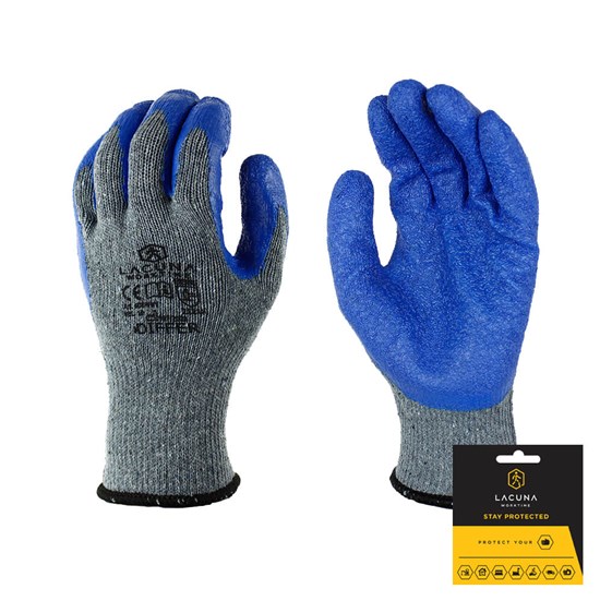 Glove with latex coating DIFFER navy size 10