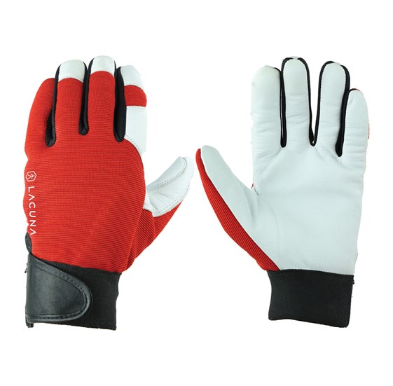 Leather glove NERIS red