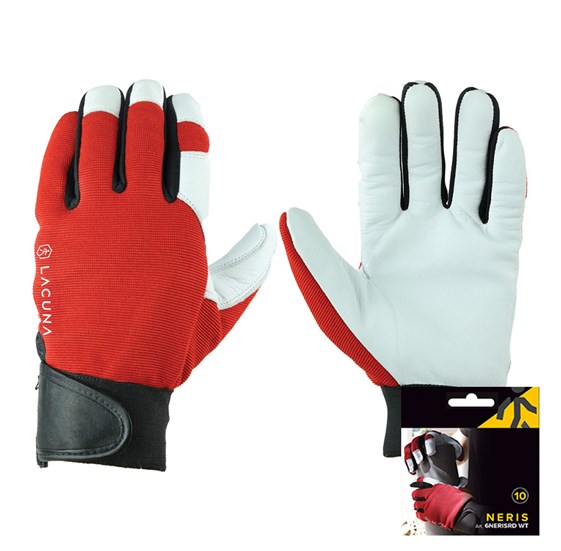 Leather glove NERIS red