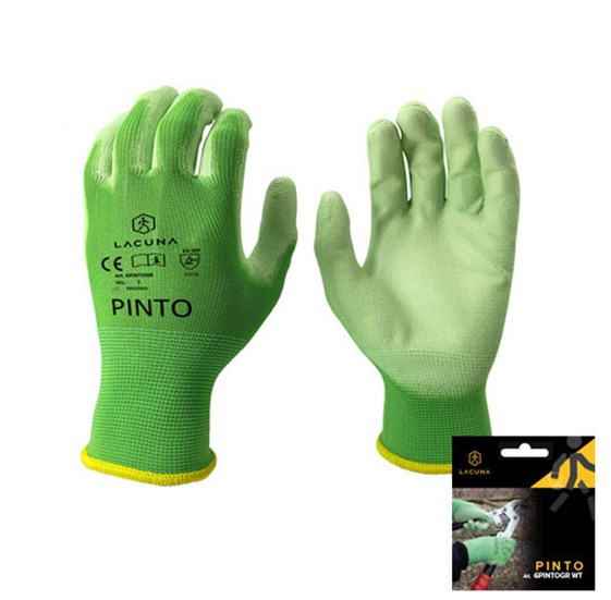PU coated gloves PINTO green