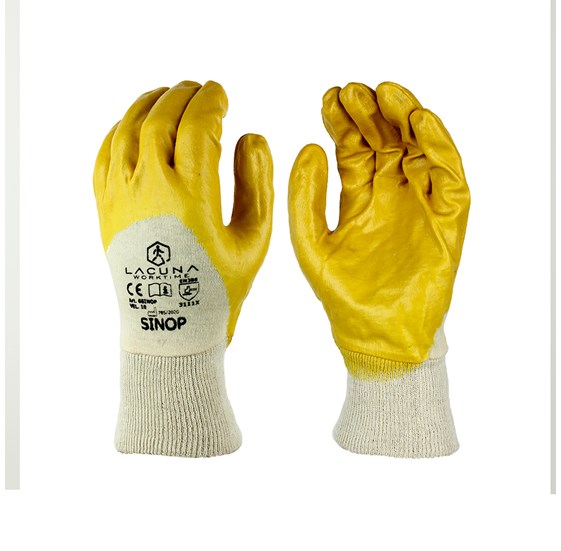 Glove with nitrile coating SINOP yellow size 10