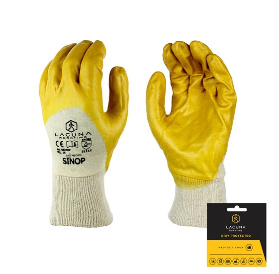 Glove with nitrile coating SINOP yellow size 10