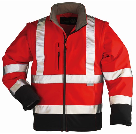 Odsevna softshell jakna STATION Hi-Viz rdeča