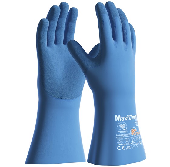 ATG Glove Maxichem Cut Latex blue Gauntlet