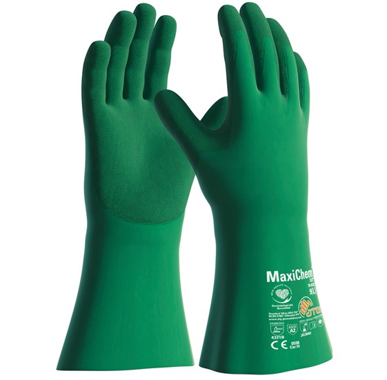 ATG Glove Maxichem Cut green Gauntlet 35cm