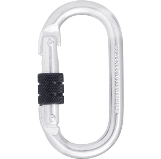Steel screw locking karabiner (18 mm gate opening)