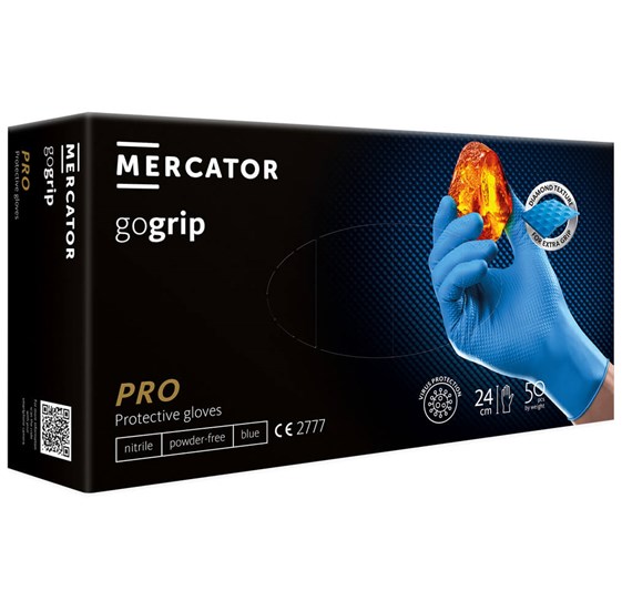Disposable gloves MERCATOR GOGRIP PRO bl